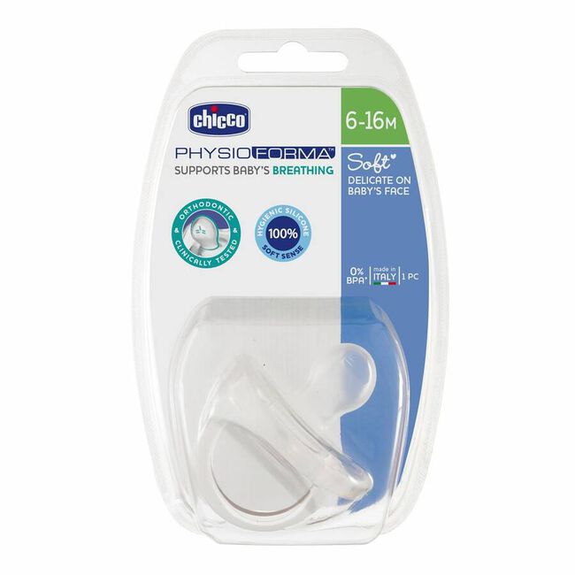 Chicco Chupete Physio Soft Silicona 6-12m, 1 Ud