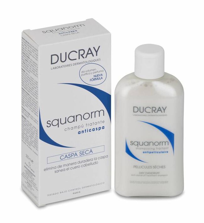 Ducray Squanorm Champú Tratante Anticaspa Caspa Seca, 200 ml