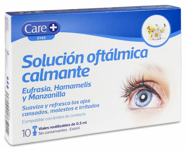 Care+ Solución Oftálmica Calmante, 10 Viales