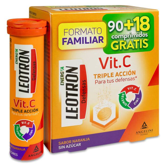 Pack Leotrón Vitamina C Formato Familiar, 90+18 Comprimidos