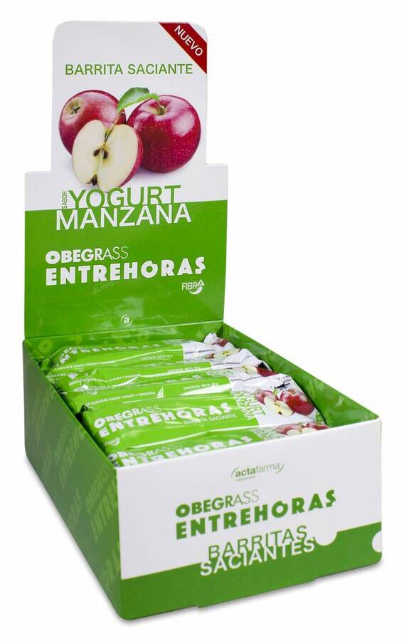 Obegrass Barritas Entrehoras Yogur y Manzana, 20 Uds