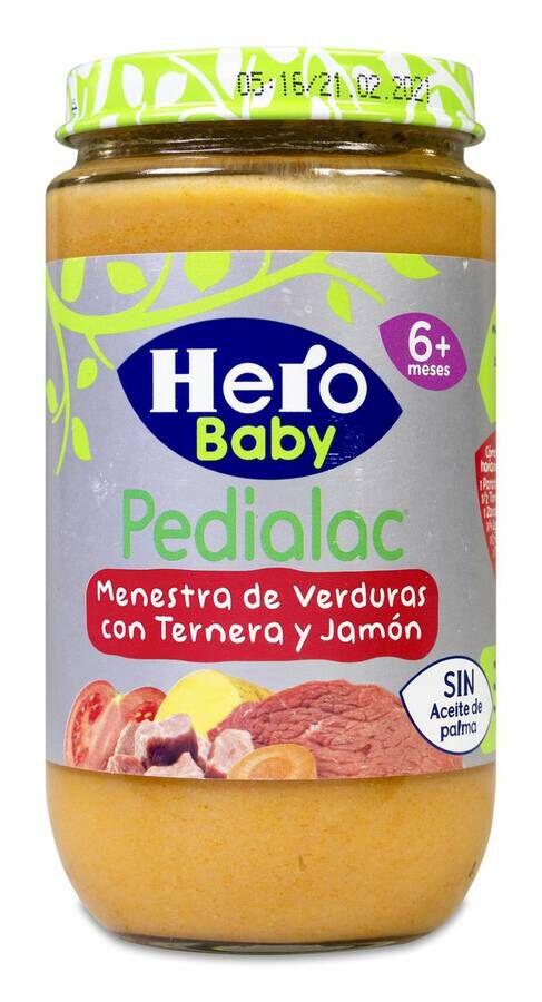 Hero Baby Pedialac Menestra de Verduras con Ternera y Jamón, 235 g