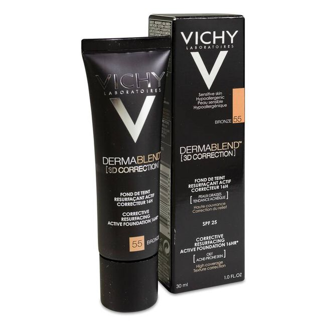 Vichy Dermablend 3D Correction Maquillaje 55 Bronze SPF 25, 30 ml