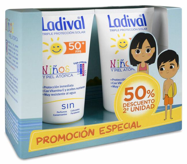 Pack Especial Ladival Niños y Piel Atópica SPF 50+, 2 Uds