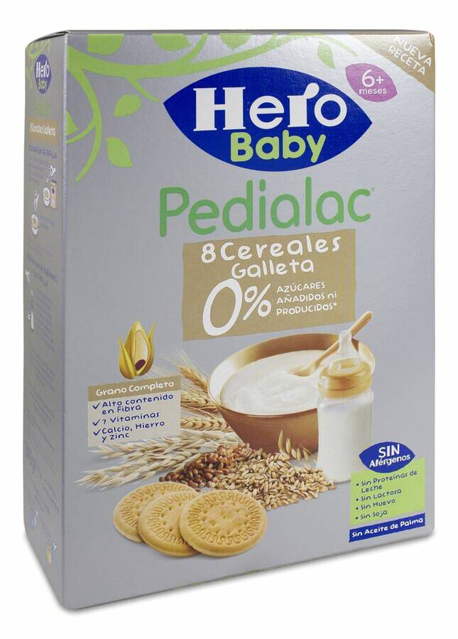 Hero Baby Pedialac Papilla 8 Cereales con Galletas, 340 g