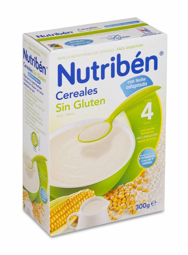 Nutribén Cereales Sin Gluten Papilla con Leche Adapta, 300 g