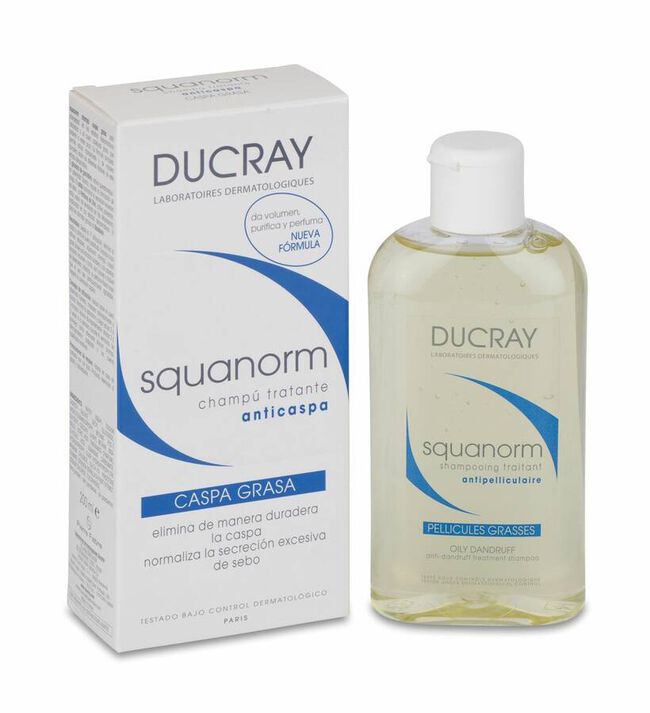 Ducray Squanorm Champú para Caspa Grasa, 200 ml