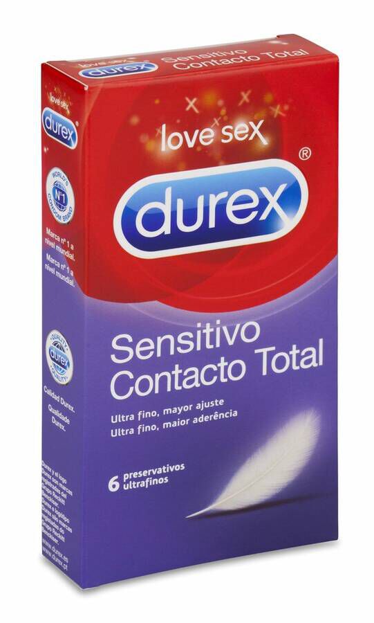 Durex Sensitivo Contacto Total, 6 Uds