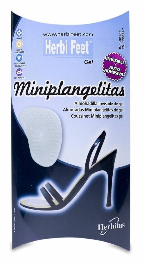 Herbi Feet Mini Plangelitas Almohadilla de Gel Invisible, 1 Ud