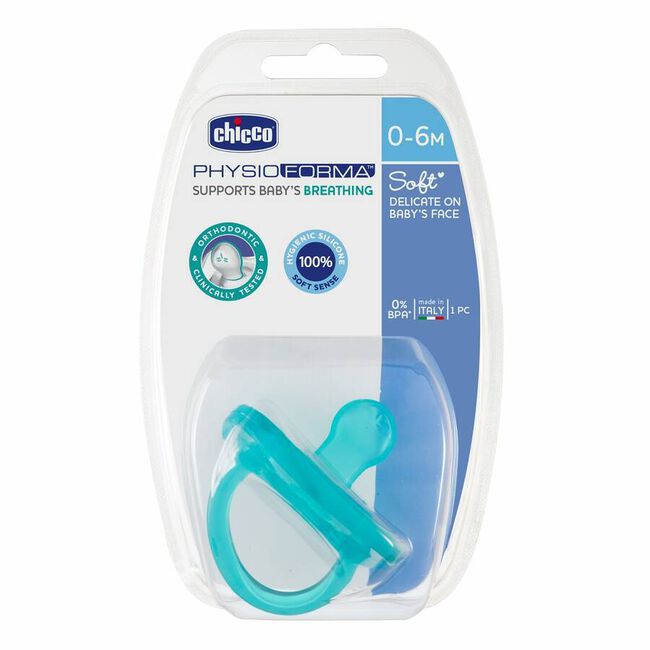 Chicco Chupete Physio Soft Gommotto Silicona 0-6m Azul, 1 Ud