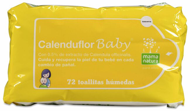Mama Natura Calenduflor Baby Toallitas, 72 Uds