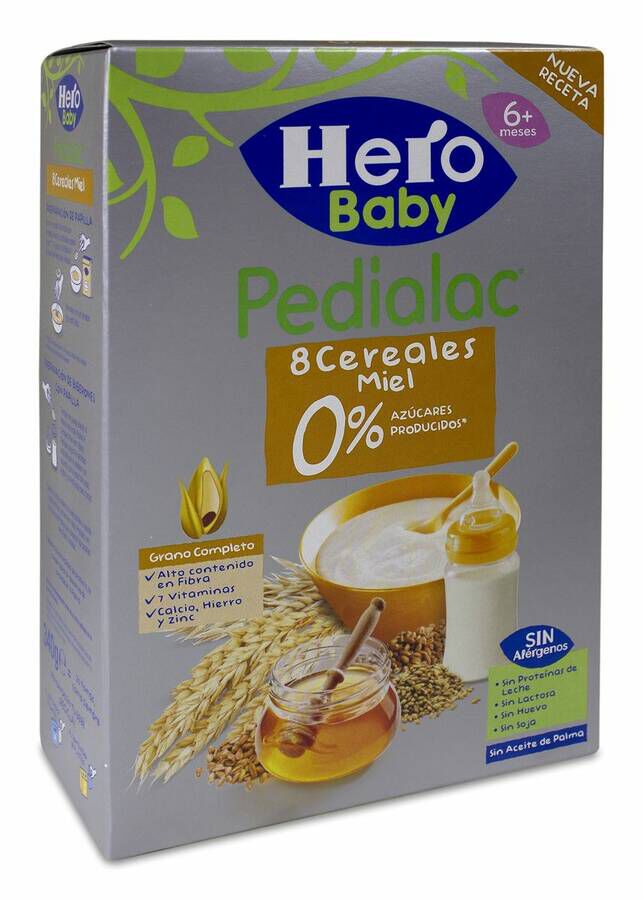 Hero Baby Pedialac Papilla 8 Cereales y Miel, 340 g