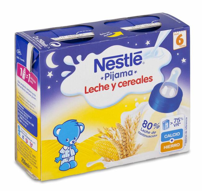 Nestlé Pijama Leche y Cereales Brick, 2 Uds