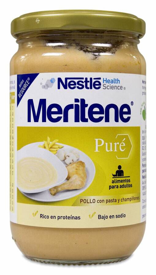 Meritene Puré Pollo, Pasta y Champiñones, 300 g