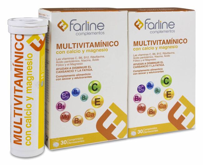 Duplo Farline Multivitamínico Comprimidos Efervescentes, 60 Uds