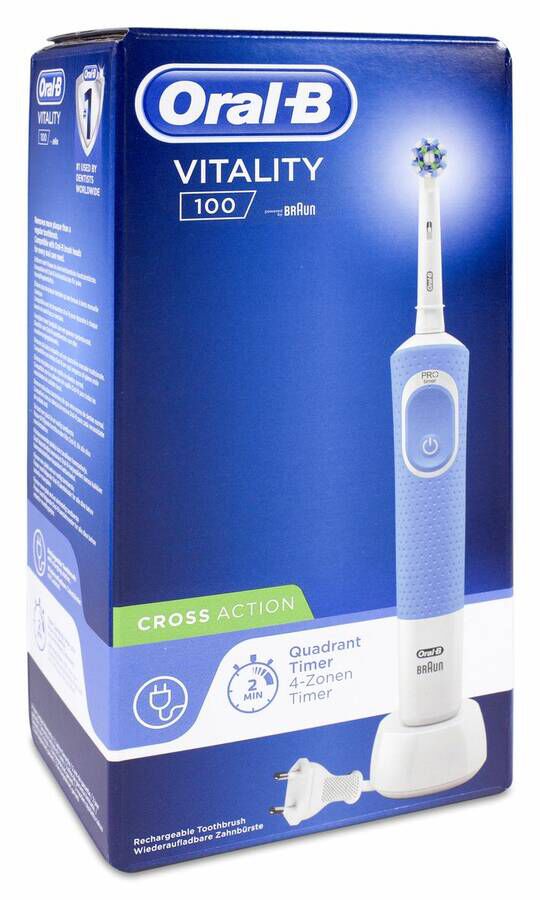 Oral-B Vitality 100 Cross Action Cepillo Eléctrico Azul, 1 Ud