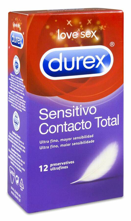 Durex Sensitivo Contacto Total, 12 Uds