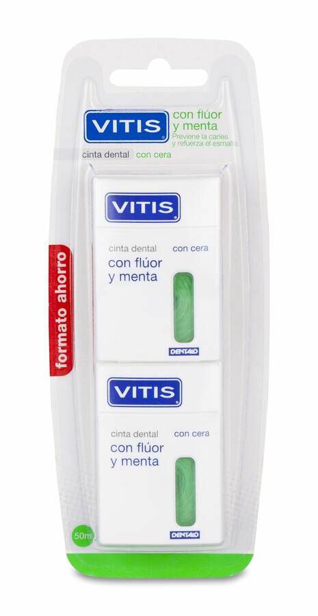 Pack Vitis Cinta Dental con Flúor y Menta, 1 Ud