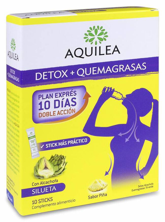 Aquilea Detox + Quemagrasas Sabor Piña, 10 Uds image number null
