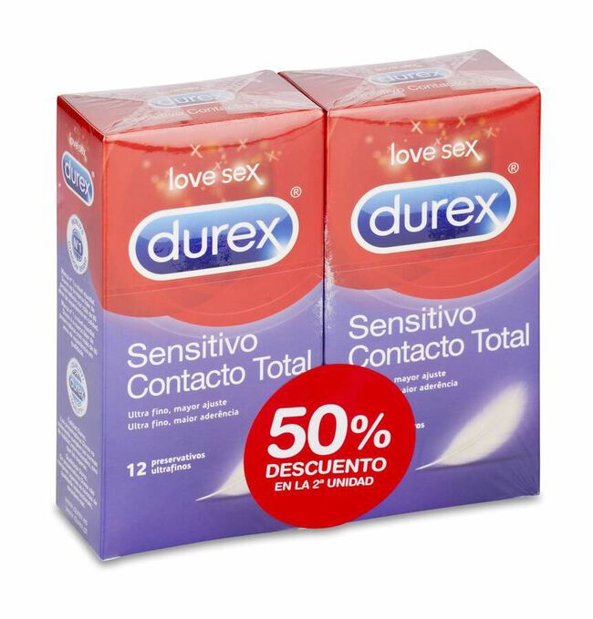 Promoción Durex Sensitivo Contacto Total, 2 x 12 Uds