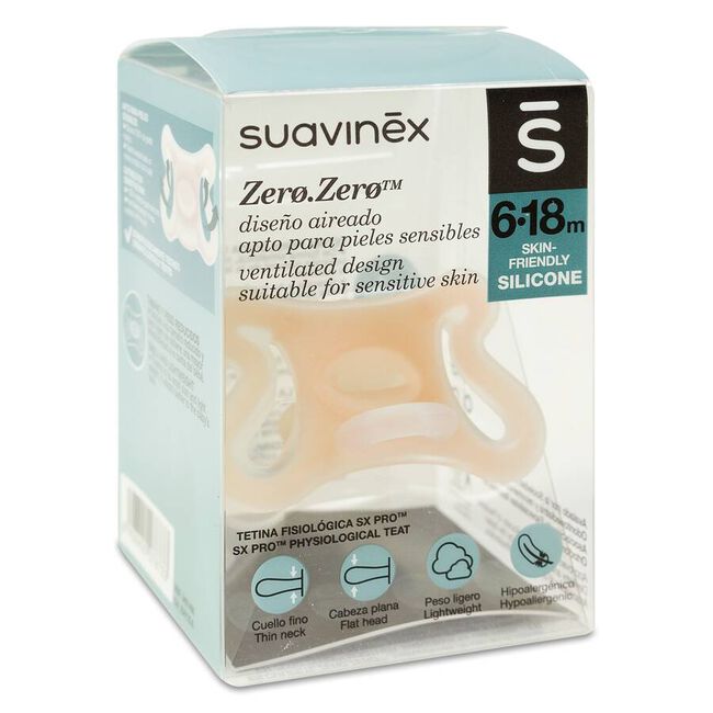 Suavinex Sx Pro Zero Zero Chupete Silicona 6-18 meses, 1 ud