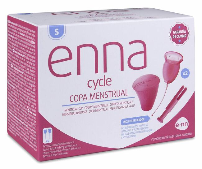 Enna Cycle Copa Menstrual con Aplicador Talla S, 2 Uds