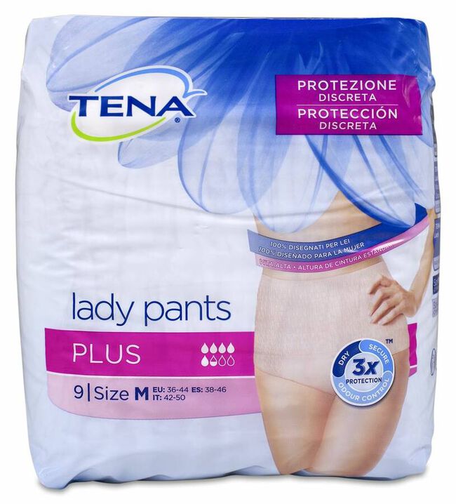 Tena Lady Pants Plus Talla M, 9 Uds