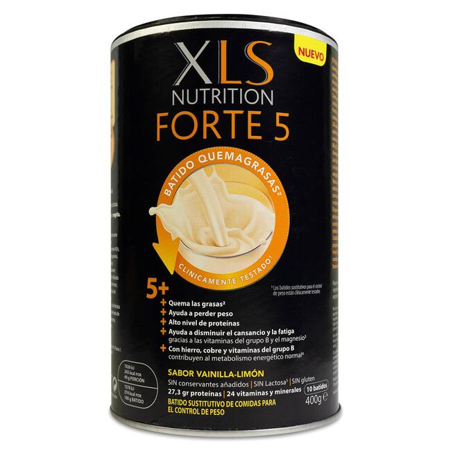 XLS Nutrition Forte 5 Quemagrasas Batido Sustitutivo Vainilla-Limón, 400 g