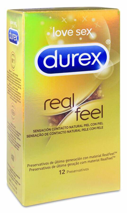 Durex Real Feel Preservativo Sin Látex, 12 Uds