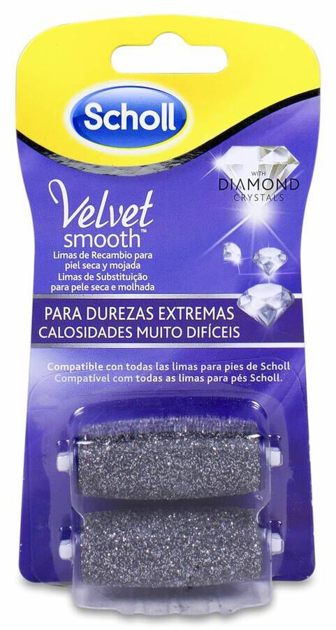 Scholl Cabezal Recambio Velvet Smooth Diamond Cristals Durezas Extremas, 2 Uds