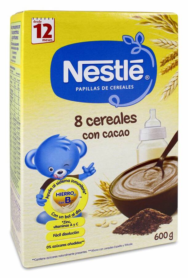 Nestlé Papilla 8 Cereales con Cacao, 600 g image number null