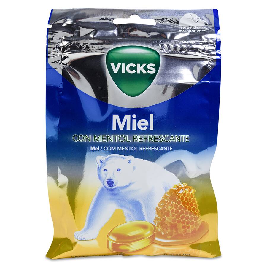 Vicks Praims Plus Caramelos Miel Refrescante, 72 g image number null