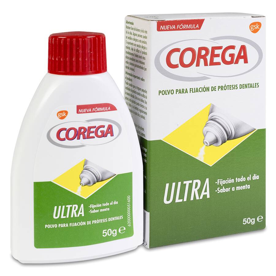 Corega Ultra Adhesivo Prótesis Dental Polvo, 50 g image number null