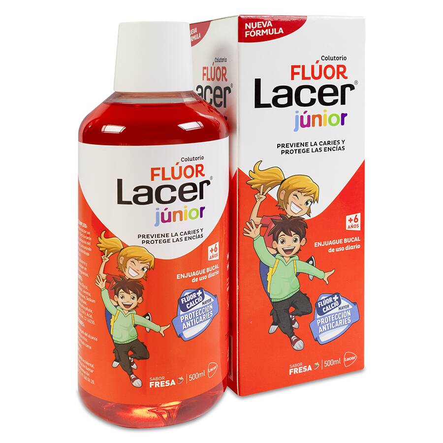 Lacer Colutorio Flúor Diario 0,05 %, Fresa, 500 ml image number null