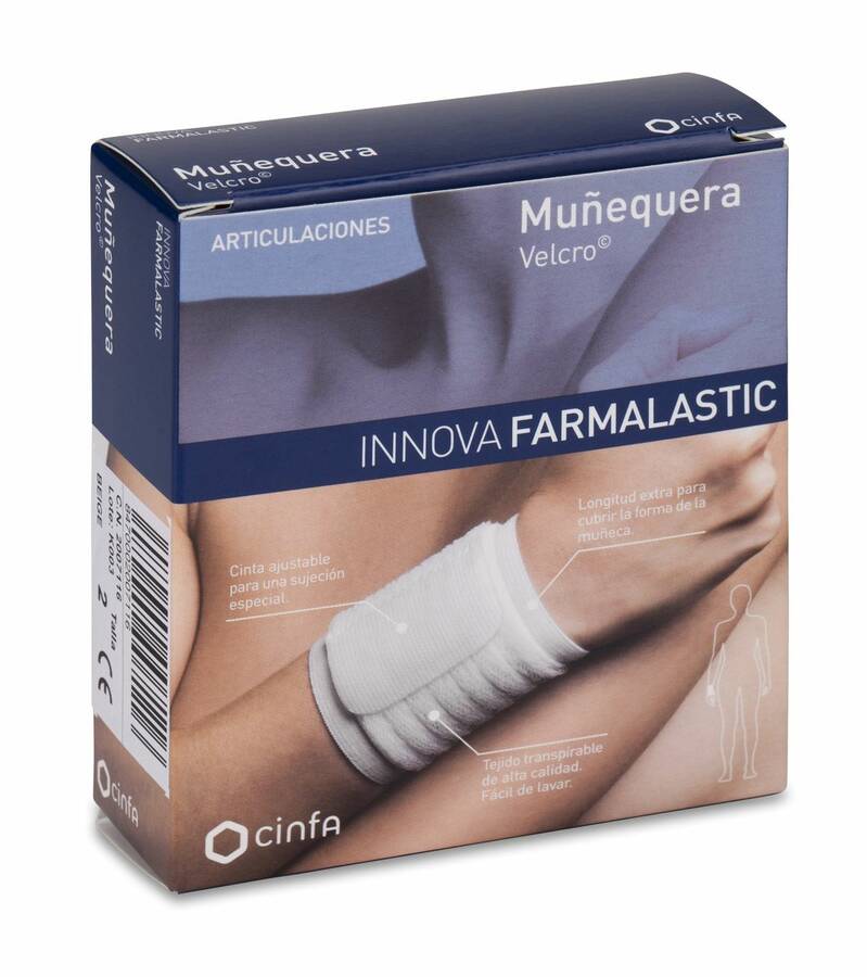 Farmalastic Innova Muñequera Velcro Beige Talla Grande/Extragrande, 1 Ud image number null