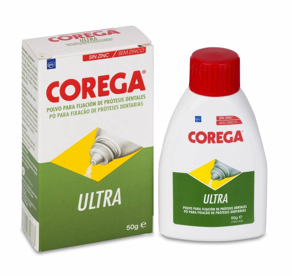 Corega Ultra Adhesivo Prótesis Dental Polvo, 50 g image number null
